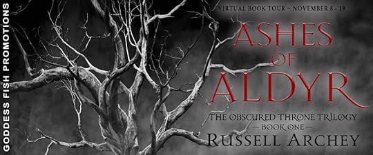 Goddess Fish book tour banner for Ashes of Aldyr