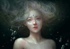 HD wallpaper: fantasy girl, under water, semi realistic, tears, bubbles, portrait | Wallpaper Flare