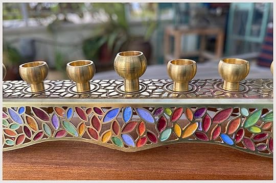 Leaves menorah made in Israel a perfect Hanukkah gift