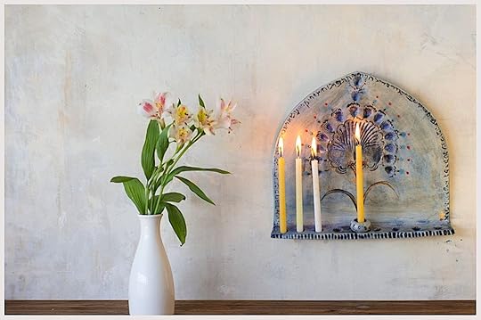 Handmade ceramic menorah a perfect Hanukkah gift