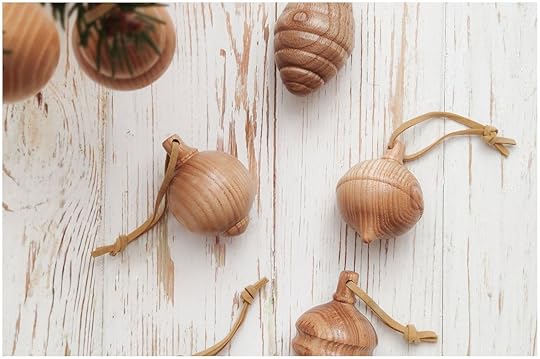 Handmade wood tree ornaments 