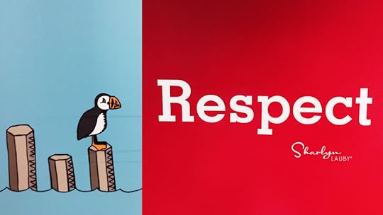 wall art puffin on a pier next to respect showing wellbeing