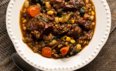 A bowl of elk stew