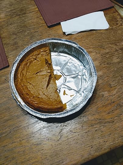 Half a crustless pumpkin pie