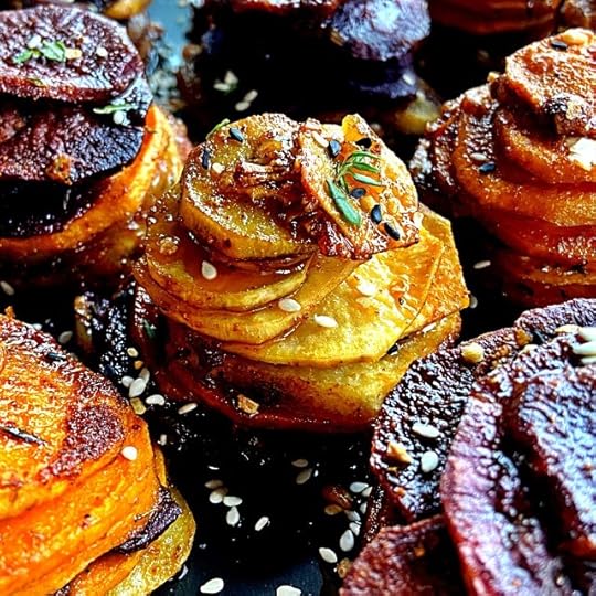 Garlic and Spice Sweet Potato Stacks