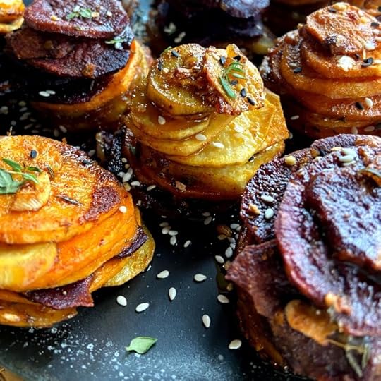 Garlic and Spice Sweet Potato Stacks