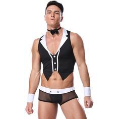 This contains: Sexy Male Maid Cosplay Costume by Queer In The World : The Shop sold by Queer In The World: The Shop - LGBT Merch Fashion