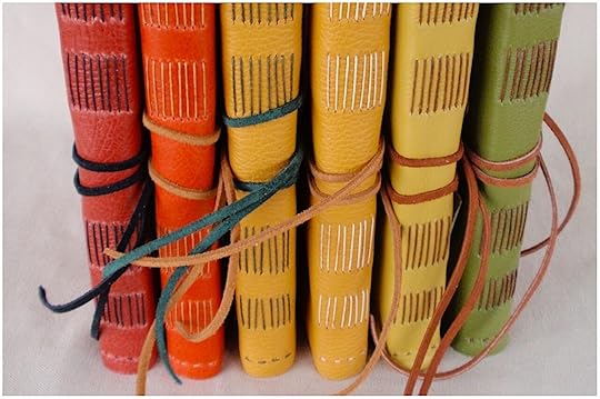 Selection of leather bound journals from Etsy 
