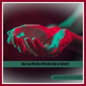 God at Advent worship with green and red hands cupped