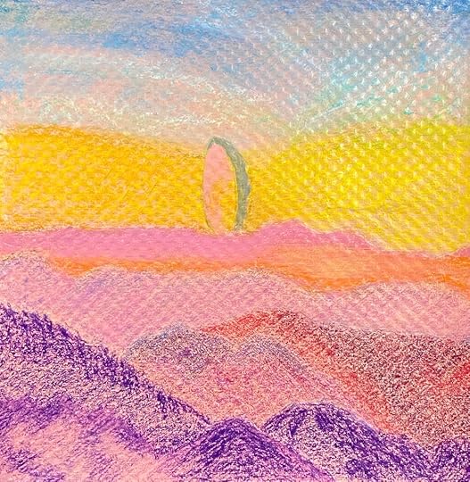 Beyond the Horizon 2021 acrylic gouache crayon on packing paper 10%22x10%22.jpg