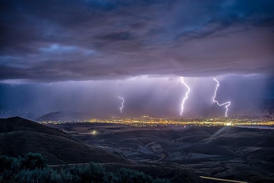 Thunderstorm on a city