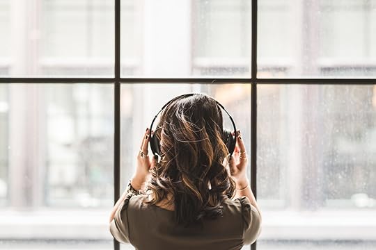 Woman listening with headphones