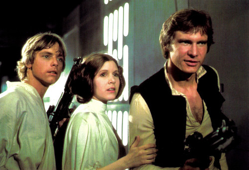 Harrison Ford, Carrie Fisher and Mark Hamill in Star Wars - Episode IV - A New Hope (1977)