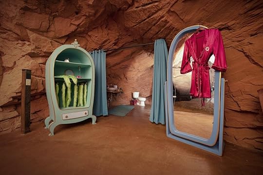 Grinch's cave closet and bathroom