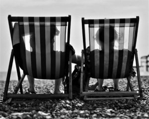 couple on beach chairs