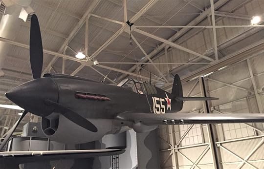 US P-40 Warhawk fighter, like those used in the defense of Pearl Harbor. At the Pacific Aviation Museum. (Photo: Sarah Sundin, 7 Nov 2016)