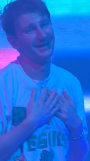 Dave Bayley of the band Glass Animals at the end of their
