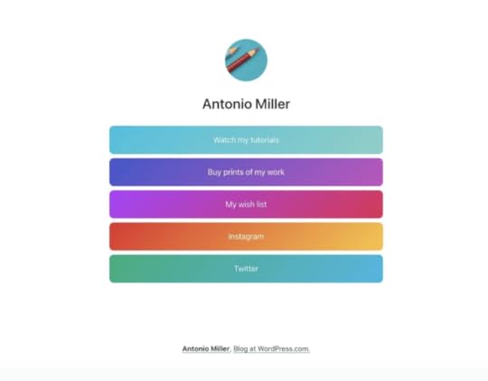 Miller theme links in bio block pattern to create a Social Links Page