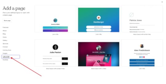 Page layouts for links in bio to create a Social Links Page