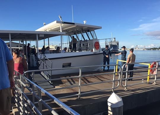 US Navy shuttle boat to the USS Arizona Memorial (Photo: Sarah Sundin, 7 Nov 2016)