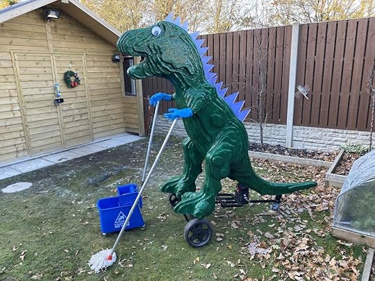 Floor Mopping Dinosaur