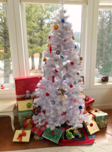 Christmas stories, vintage white tree