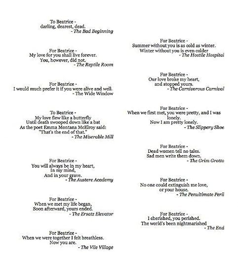 A Series of Unfortunate Events by Lemony Snicket | Book dedication, A series of unfortunate events quotes, A series of unfortunate events