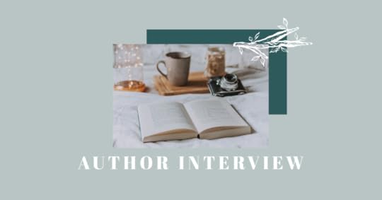 author interview text below a picture of an open book, a camera and a mug.