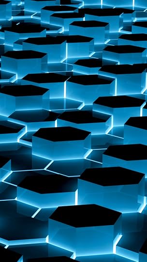 Blue Hexagons 3D iphone 5s wallpaper