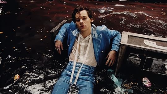 harry_styles_is_sitting_in_water_wearing_blue_dress_hd_harry_styles 1366x768