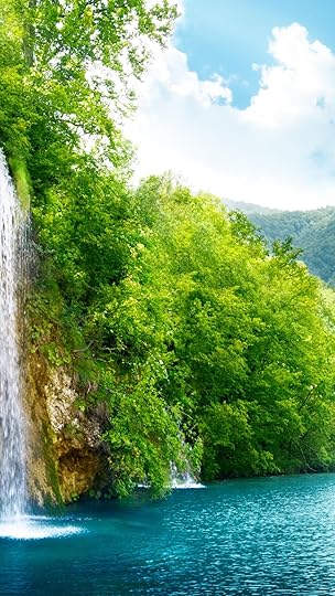 lake 1080x1920 4k hd wallpaper sea water waterfall rocks mountain sun 1143