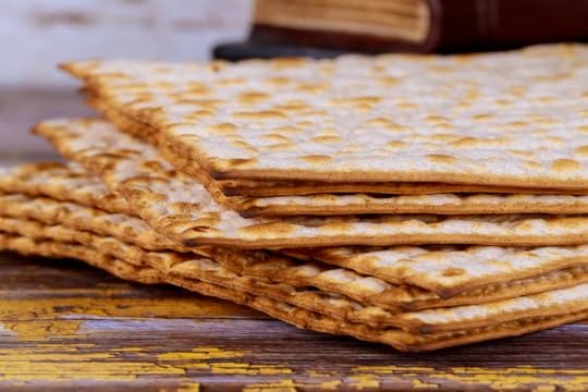 a pile of seven unleavened flat bread (matzah)