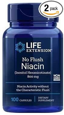 Life Extension - No Flush Niacin - 800 Mg - 100 Caps (2-Pack)