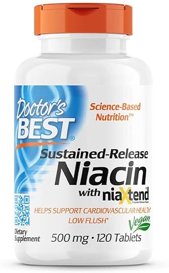 Doctor's Best TimeRelease Niacin with niaxtend NonGMO Vegan Gluten Free 500 mg Tablets, 120 Count