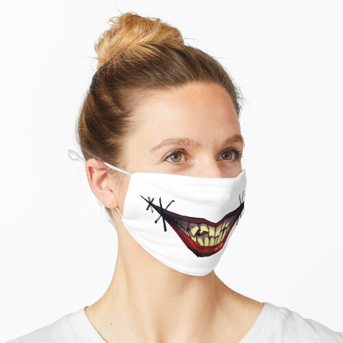 Face mask with scary smile
