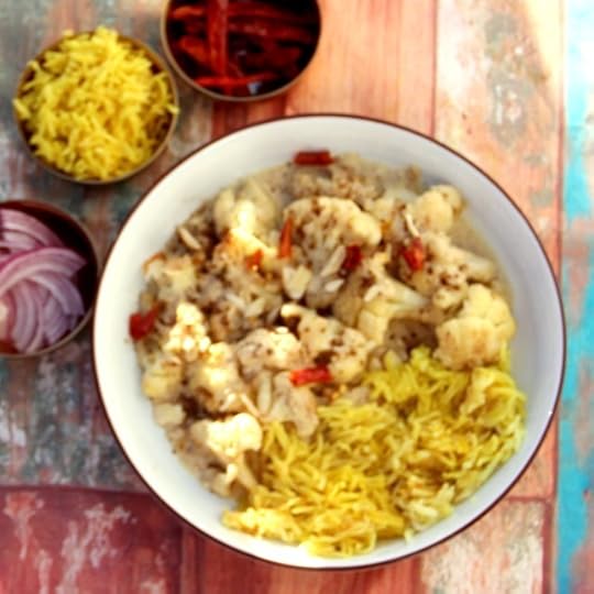 Cauliflower in a Creamy Almond Poppy Seed Sauce