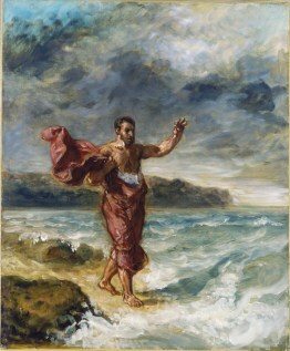 Demosthenes practicing his speeches at the Sea