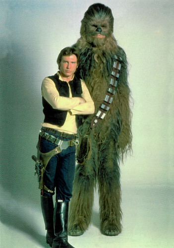 Harrison Ford and Peter Mayhew in Star Wars - Episode IV - A New Hope (1977)