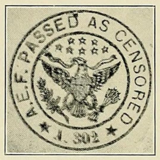A stamp from a US military location which has an eagle in the center and the text 