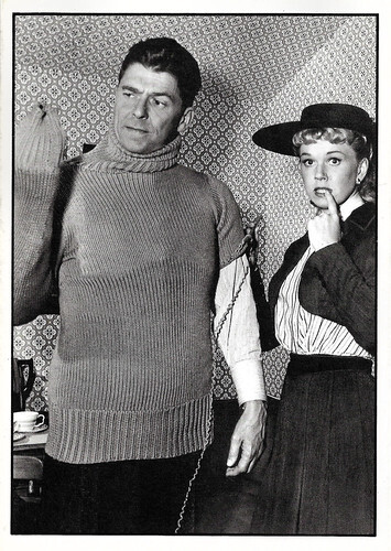 Ronald Reagan and Doris Day on the set of The Winning Team (1952)