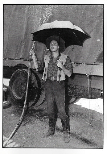 Errol Flynn on the set of Montana (1949)