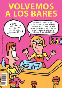 Contraportada del TMEO ESPECIAL BARES con guion de Xavier Àgueda, dibujo y color de Mauro Entrialgo.