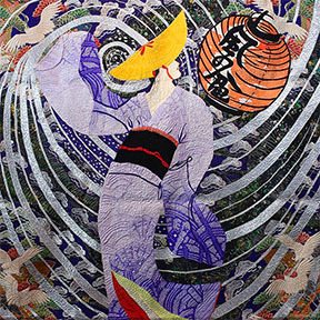 Awaodori quilt detail