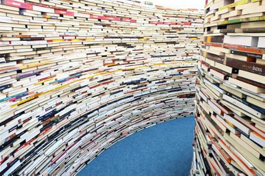 entrance to a maze made out of books