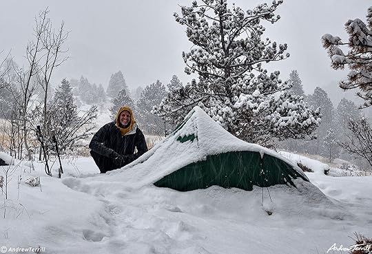 andrew terrill camp in snowstorm