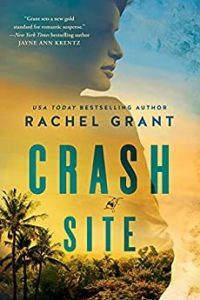 Picture of a tropical island, washed in yellow tones, overlaid with a larger (shadowy) picture of a white woman's profile and torso