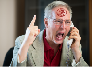 Angry customer with 