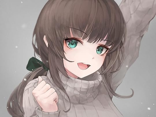 Anime Girl, Sweater, Brown Hair, Green Eyes - Green Eyes Anime Girl - 2048x1536 Wallpaper - teahub.io
