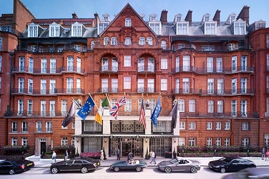Front of Claridge's luxury hotel, London, England