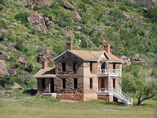 Photo of a separate two-story house. Some officers had very large quarters since their families lived with them.